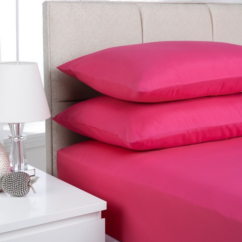 Fusion Fitted Sheet Single Bed Cerise